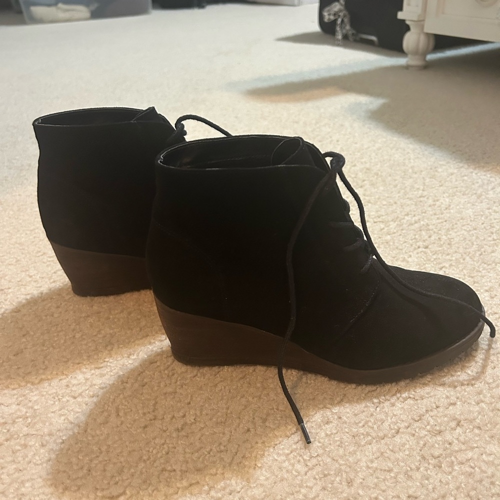 Black Wedge Ankle Boots